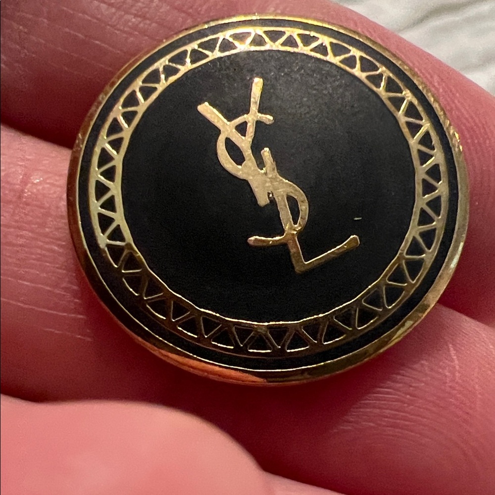 Yves Saint Laurent black enamel and gold Buttons set of 6 - Picture 6 of 6